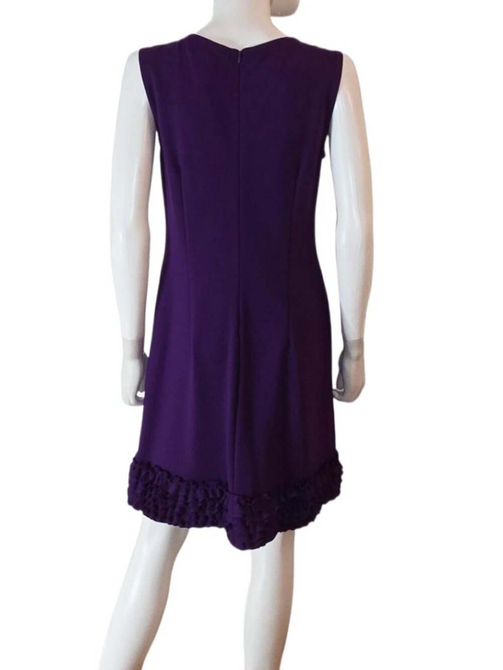 TAYLOR BRAND RUFFLE HEM SLEEVELESS DRESS - Picture 8 of 8